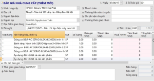 Báo giá nhà cung cấp