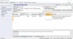 Mẫu form cập nhật yêu cầu sản xuất sản phẩm mẫu
