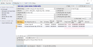 Mẫu form cập nhật báo giá khách hàng