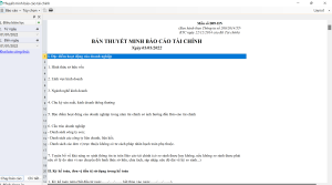 Thuyết minh Báo cáo Tài chính