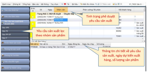 Tiếp nhận yêu cầu sản xuất