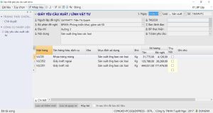 Giấy yêu cầu xuất vật tư