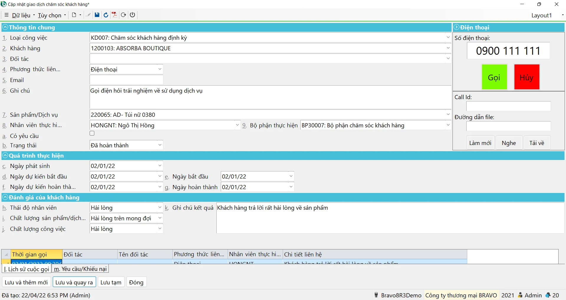 Giao diện cskh Giao diện cskh