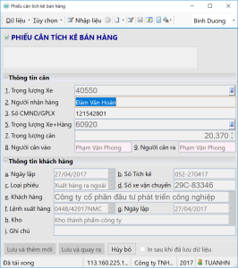 Phiếu cân tích kê bán hàng