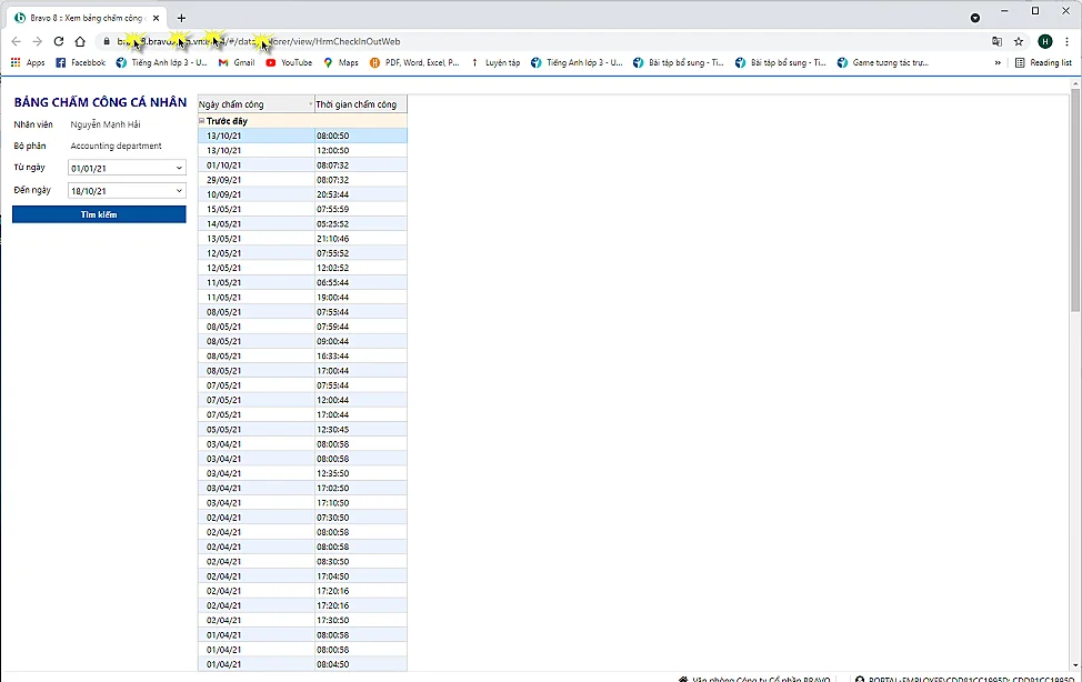 tra cứu những thông tin như chấm công tra cứu những thông tin như chấm công