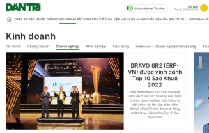BRAVO 8R2 (ERP-VN) được vinh danh Top 10 Sao Khuê 2022