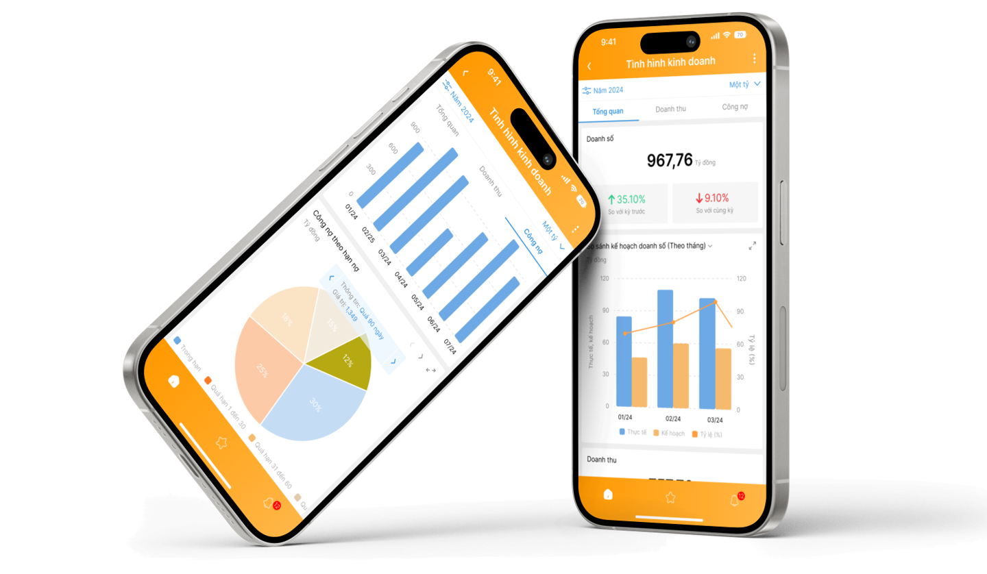 Giao diện quản lý bán hàng trên Mobile