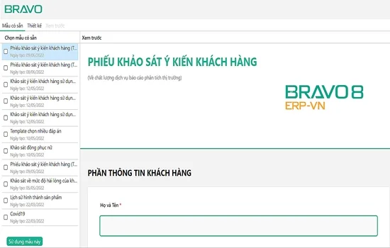 WebSurvey và những ứng dụng trong các bài toán trên phần mềm BRAVO