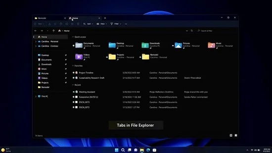 Giao diện File Explorer mới trong Windows 11