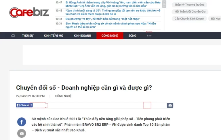 Cafebiz: Chuyển đổi số - Doanh nghiệp cần gì và được gì?