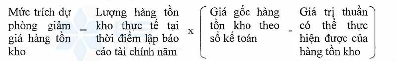 mức trích lập dự phòng giảm giá hàng tồn kho 