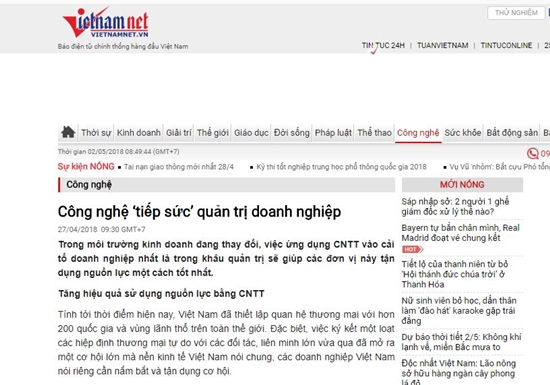 Công nghệ ‘tiếp sức’ quản trị doanh nghiệp