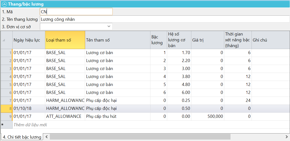 Cách tính lương trên phần mềm BRAVO (3)