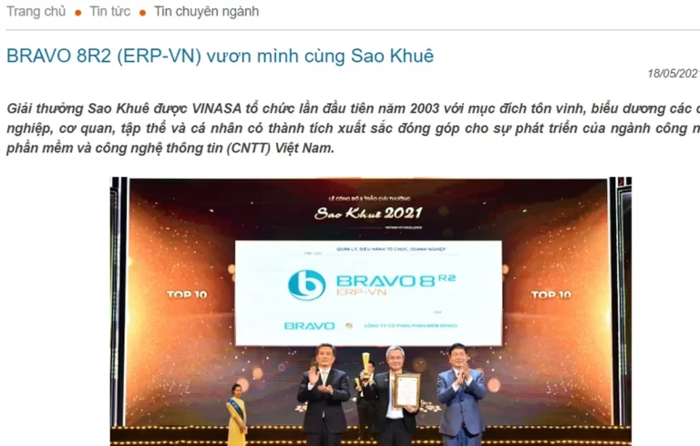 BRAVO 8R2 (ERP-VN) vươn mình cùng Sao Khuê