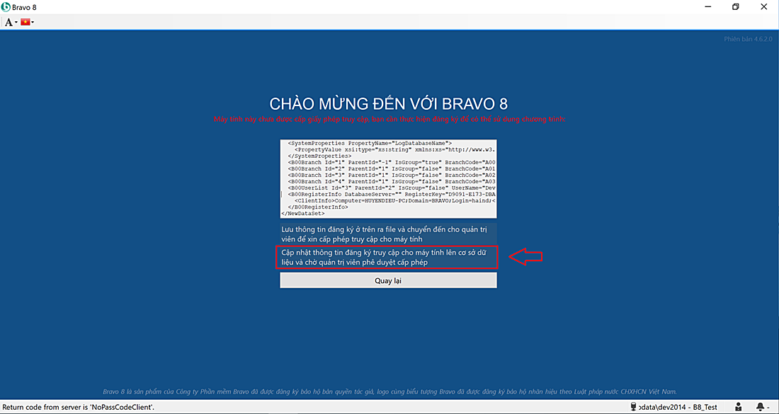 Bảo mật phân quyền truy cập trong phần mềm BRAVO