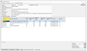 cập nhật packing list thành phẩm