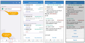 Giao diện duyệt chứng từ trên APP
