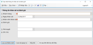 Lập phiếu khảo sát, đánh giá nhà cung cấp – sau mua hàng