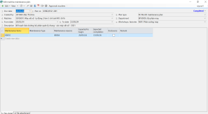 Equipment maintenance plan
