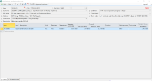 Screen of warehouse receipt