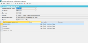 Rated maintenance cycle
