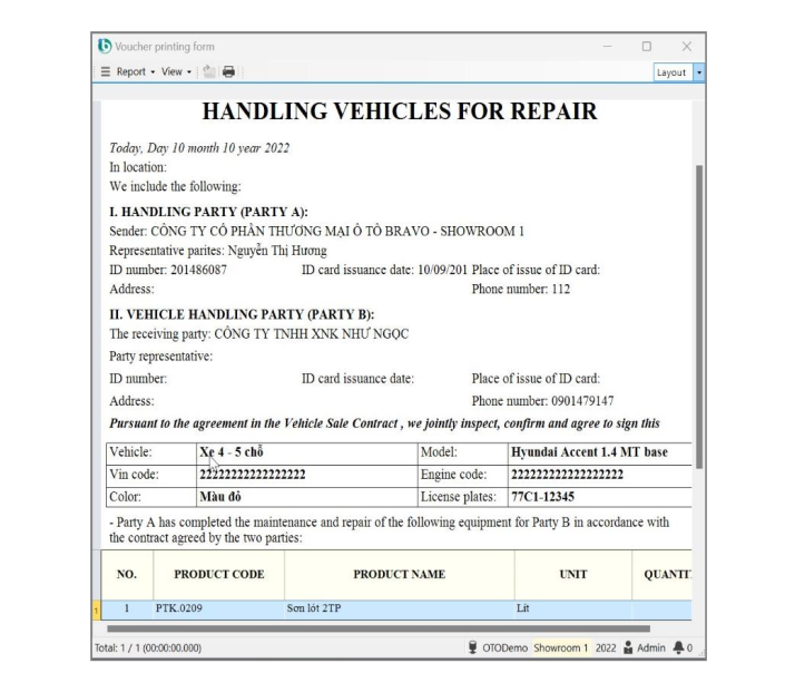 Issue customer invoices, collect money and hand over vehicles