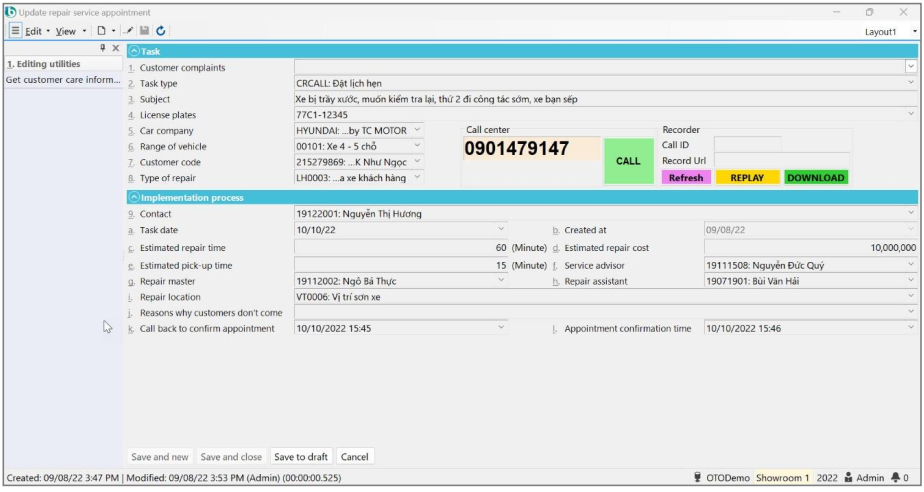 Manage Appointment: handle the following cases