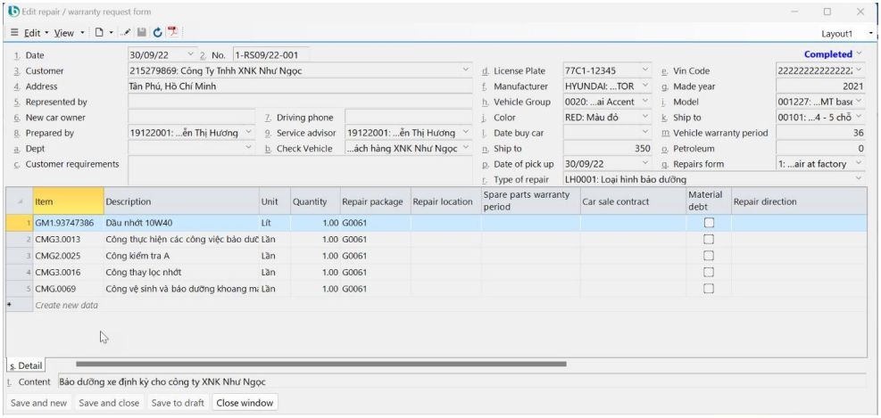 Tracking Warranty and approval