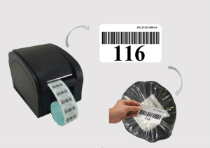 Paste the barcode on the raw material
