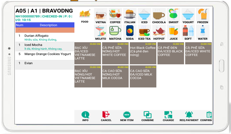 Bravo App for the Restaurant department