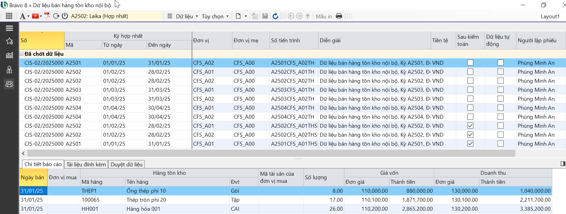 Hợp nhất dữ liệu CFS