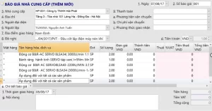 Báo giá nhà cung cấp