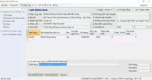 Mẫu form cập nhật và quản lý Hợp đồng mua