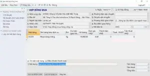 Mẫu form cập nhật và quản lý Hợp đồng mua
