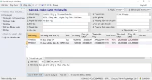 Mẫu form cập nhật báo giá khách hàng