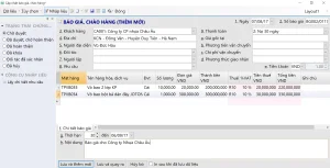 Mẫu form cập nhật báo giá khách hàng