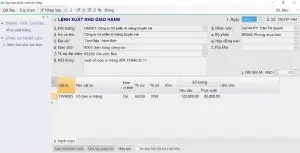 Mẫu form cập nhật lệnh xuất kho