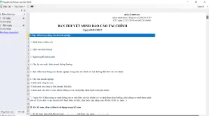 Thuyết minh Báo cáo Tài chính