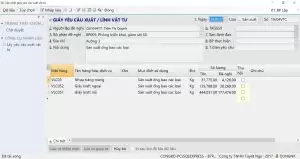 Giấy yêu cầu xuất vật tư