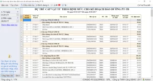 Báo cáo tính toán nhu vật tư