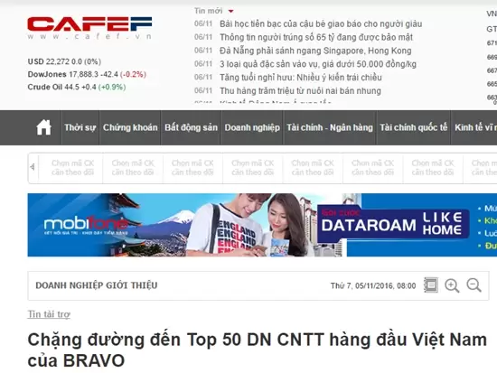 Chặng đường đến Top 50 DN CNTT hàng đầu Việt Nam của BRAVO