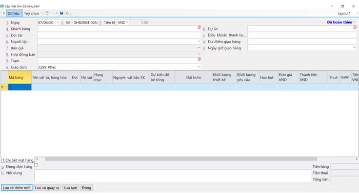 Đơn đặt hàng bán