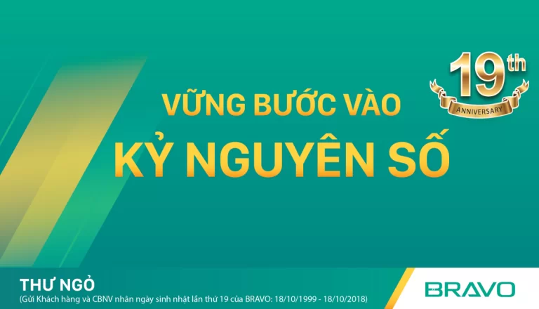 Thư chúc mừng sinh nhật BRAVO lần thứ 19