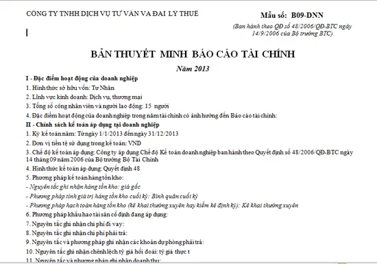 Báo cáo tài chính và những lưu ý khi lập Báo cáo tài chính trong doanh nghiệp (Ảnh 4)