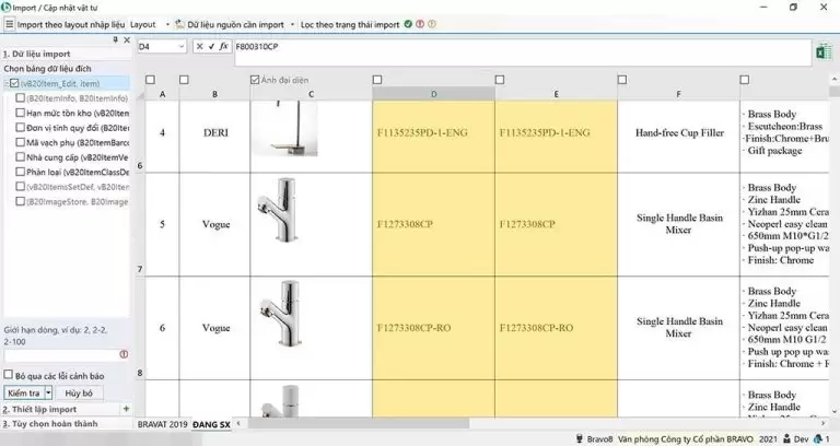 Khám phá tính năng các công cụ nhập liệu và hiển thị dữ liệu trên BRAVO 8