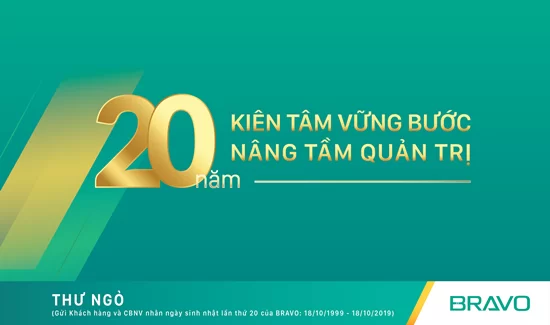 Thư chúc mừng sinh nhật BRAVO lần thứ 20