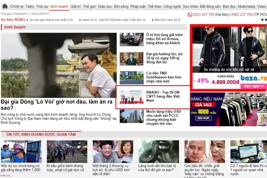 VietNamnet: BRAVO - Top 50 DN CNTT hàng đầu Việt Nam