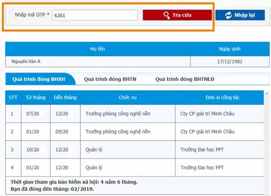 Tra cứu quá trình tham gia bảo hiểm xã hội bằng tin nhắn Quy trình nhập thông tin tra cứu bảo hiểm xã hội