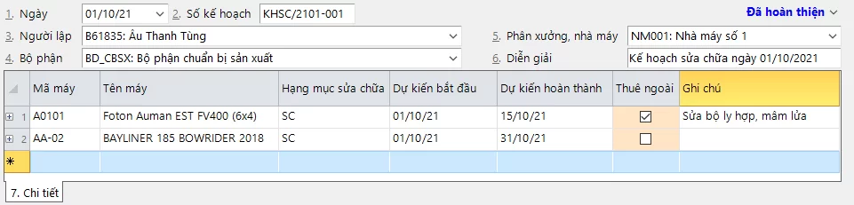 Kế hoạch sửa chữa máy móc, thiết Kế hoạch sửa chữa máy móc, thiết