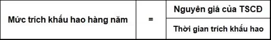 Công thức tính khấu hao TSCĐ hàng năm